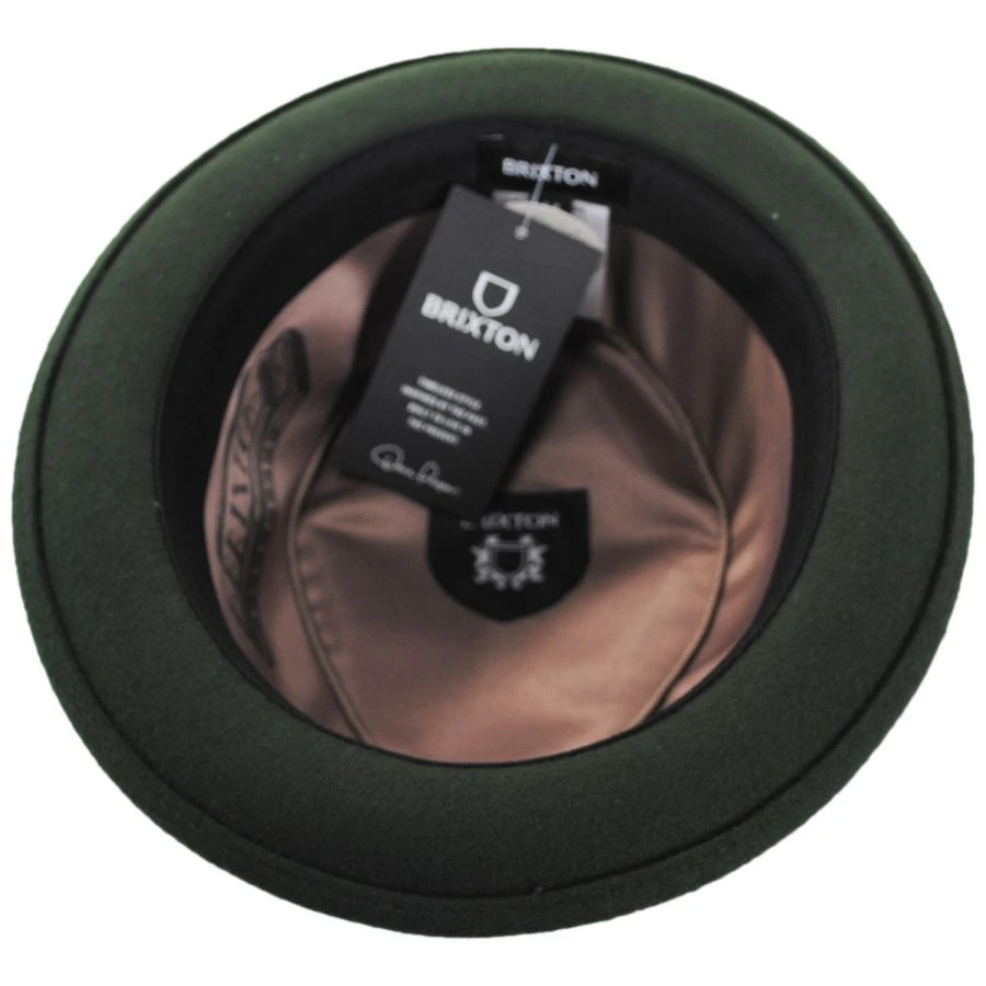 Brixton Hats Stout Wool Felt Diamond Crown Fedora Hat - Moss 5 Brixton Hats Stout Wool Felt Diamond Crown Fedora Hat - Moss - Image 3