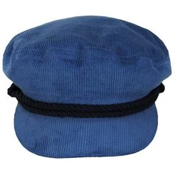Brixton Hats Cotton Corduroy Fiddler Cap - Ocean Blue
