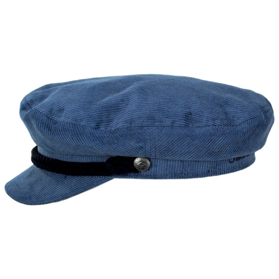 Brixton Hats Cotton Corduroy Fiddler Cap - Ocean Blue 4 Brixton Hats Cotton Corduroy Fiddler Cap - Ocean Blue - Image 2