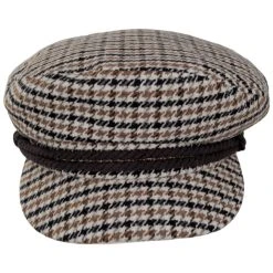 Brixton Hats Wool Blend Houndstooth Fiddler Cap - Sand