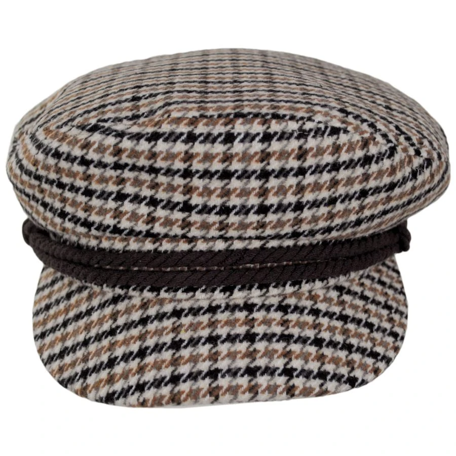 Brixton Hats Wool Blend Houndstooth Fiddler Cap - Sand 3 Brixton Hats Wool Blend Houndstooth Fiddler Cap - Sand