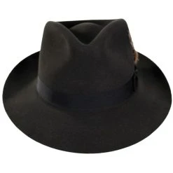 Stetson Downs Fur Felt Fedora Hat - Graphite