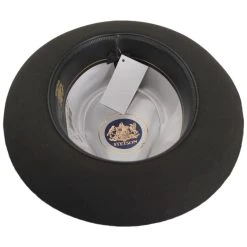 Stetson Downs Fur Felt Fedora Hat - Graphite 7 Stetson Downs Fur Felt Fedora Hat - Graphite -Brixton Hats shop 476312