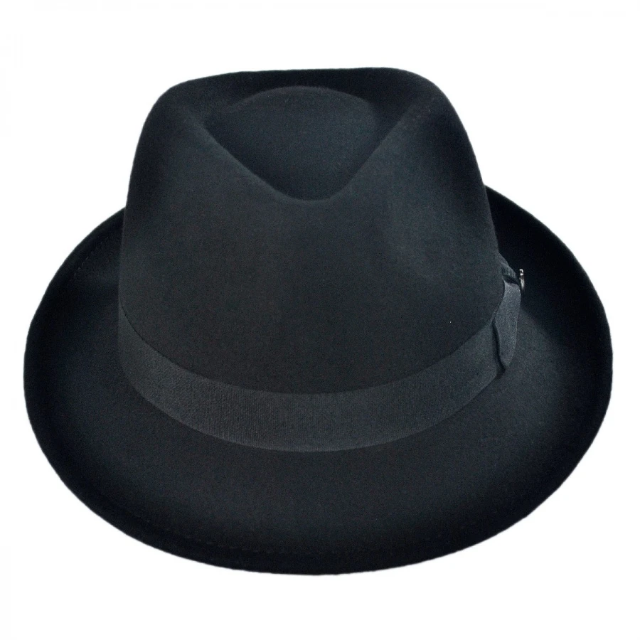 Jaxon Hats Detroit Wool Felt Trilby Fedora Hat - Black 3 Jaxon Hats Detroit Wool Felt Trilby Fedora Hat - Black