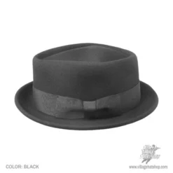 Jaxon Hats Wool Felt Diamond Crown Fedora Hat - Black