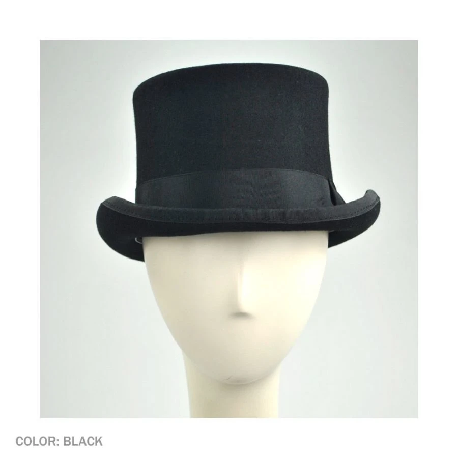 Jaxon Hats Mid Crown Wool Felt Top Hat 3 Jaxon Hats Mid Crown Wool Felt Top Hat