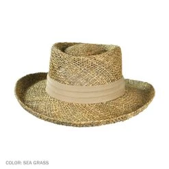 Jaxon Hats Pebble Beach Seagrass Straw Gambler Hat