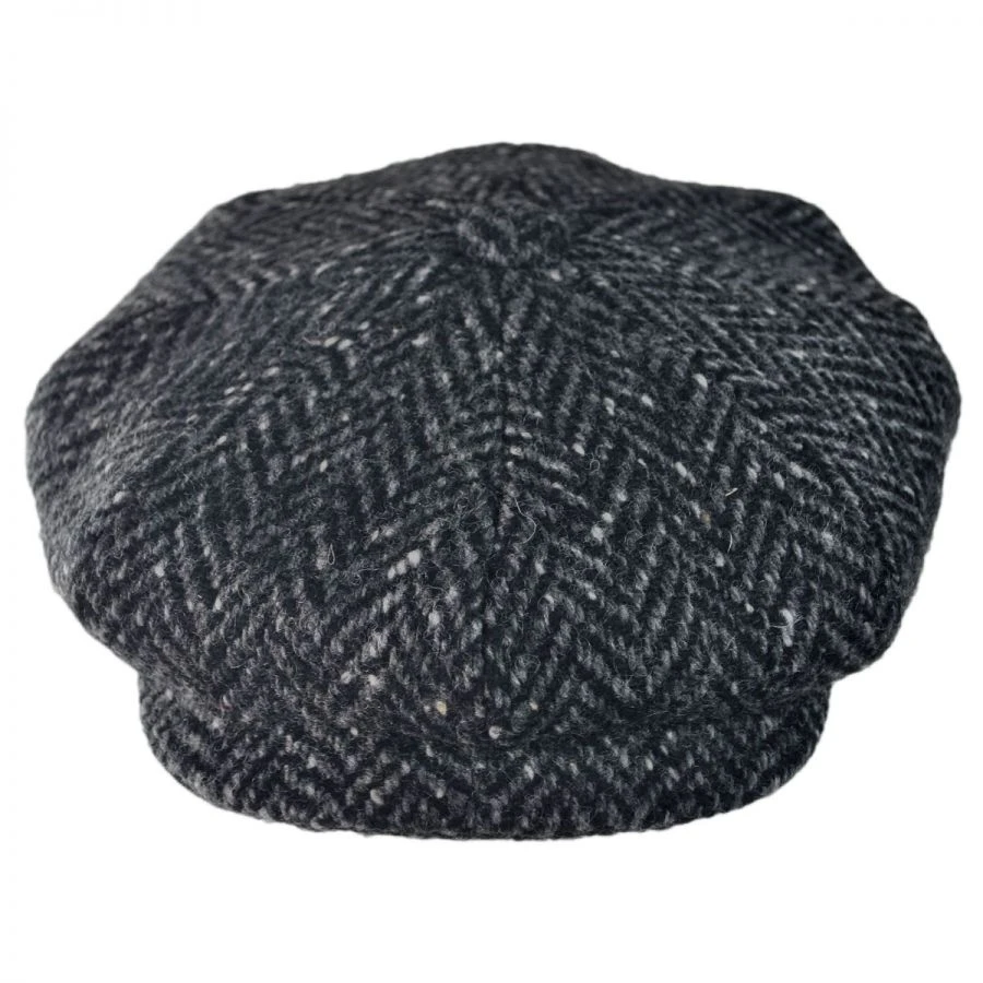 City Sport Caps Large Herringbone Donegal Tweed Wool Newsboy Cap 3 City Sport Caps Large Herringbone Donegal Tweed Wool Newsboy Cap