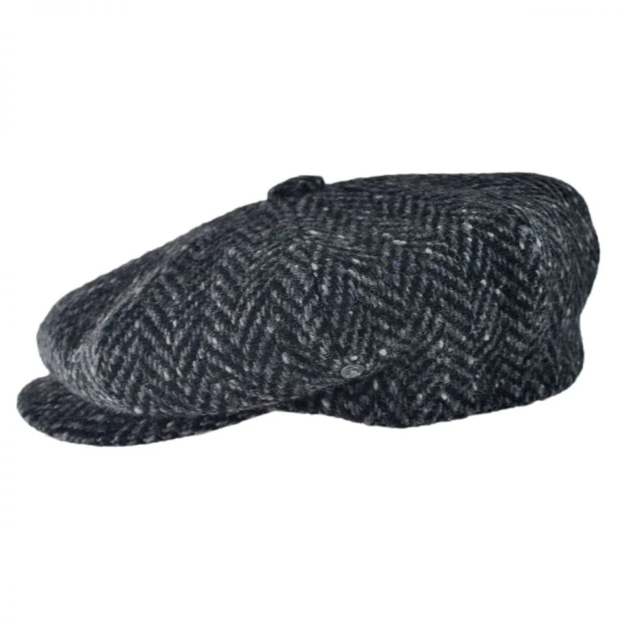City Sport Caps Large Herringbone Donegal Tweed Wool Newsboy Cap 4 City Sport Caps Large Herringbone Donegal Tweed Wool Newsboy Cap - Image 2