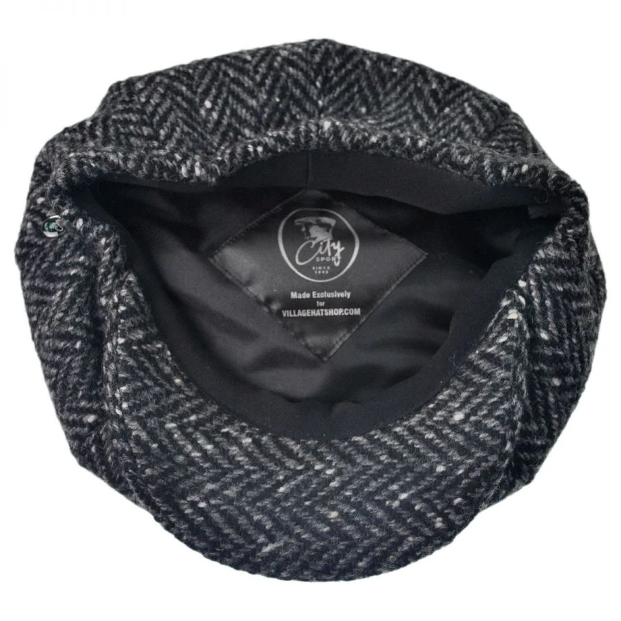 City Sport Caps Large Herringbone Donegal Tweed Wool Newsboy Cap 5 City Sport Caps Large Herringbone Donegal Tweed Wool Newsboy Cap - Image 3