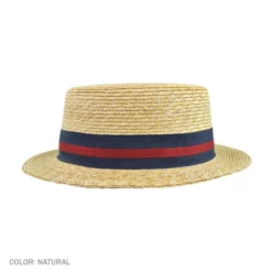 Jaxon Hats Striped Band Wheat Straw Skimmer Hat 7 Jaxon Hats Striped Band Wheat Straw Skimmer Hat -Brixton Hats shop 75983