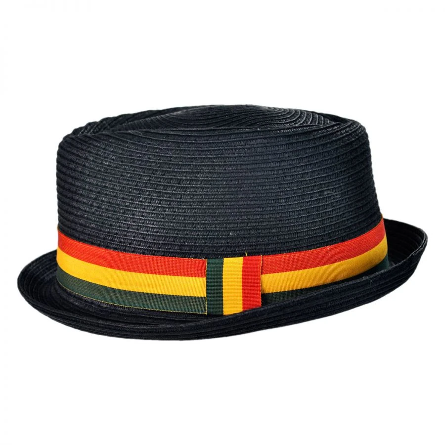 Kenny K Rasta Toyo Straw Diamond Crown Fedora Hat 4 Kenny K Rasta Toyo Straw Diamond Crown Fedora Hat - Image 2