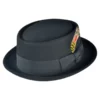 Jaxon Hats Wool Felt Pork Pie Hat - Black 1 Jaxon Hats Wool Felt Pork Pie Hat - Black -Brixton Hats shop wool felt pork pie hat black
