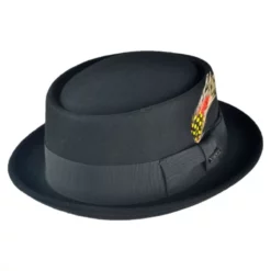 Jaxon Hats Wool Felt Pork Pie Hat - Black